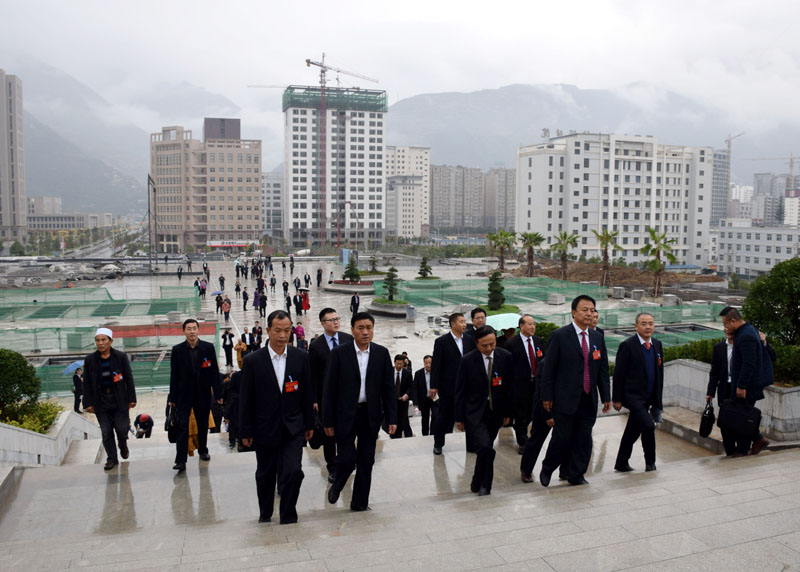 政協(xié)隴南市第四屆委員會(huì )第一次會(huì )議委員參觀(guān)階州廣場(chǎng)