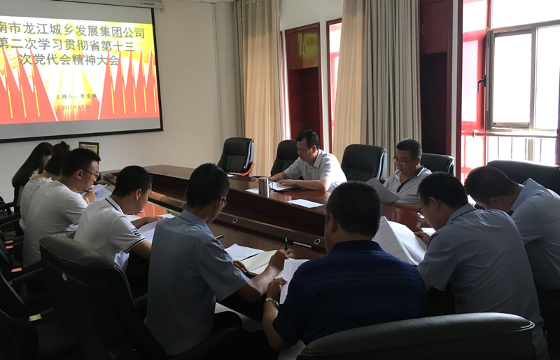 隴南市龍江城鄉發(fā)展集團公司召開(kāi)第二次學(xué)習貫徹省第十三次黨代會(huì )精神會(huì )議
