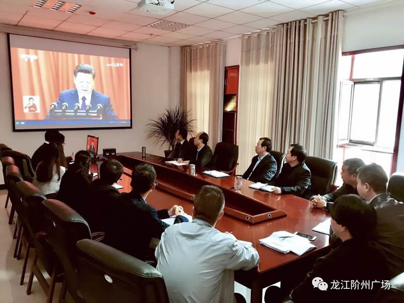 市龍江城鄉發(fā)展集團公司組織干部職工收看十九大開(kāi)幕會(huì )直播