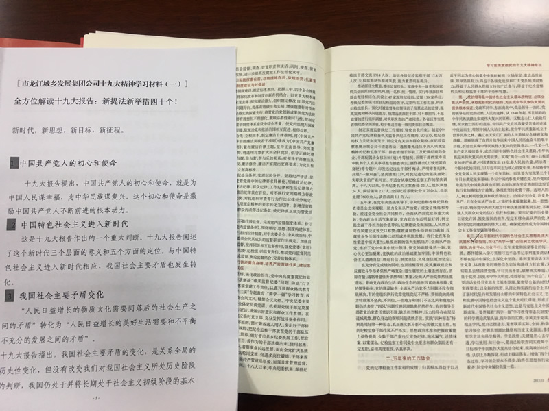 市龍江城鄉發(fā)展集團公司召開(kāi)黨的十九大精神第二次學(xué)習會(huì )議